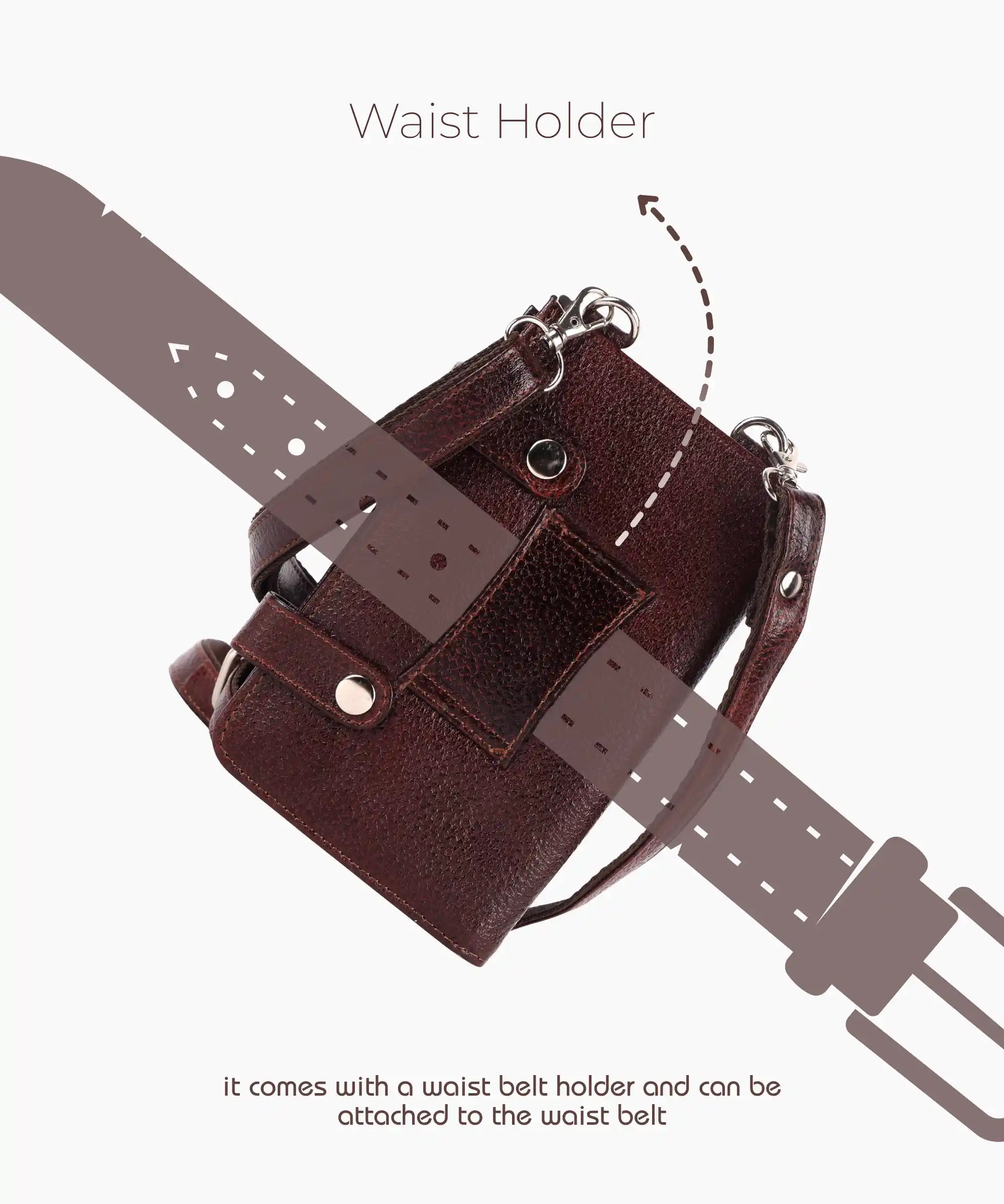 Genuine Leather Crossbody Sling Bag for Women – Mini Phone Purse with Adjustable Strap, Compact Mobile Pouch Side Bag for Girls &amp; Ladies