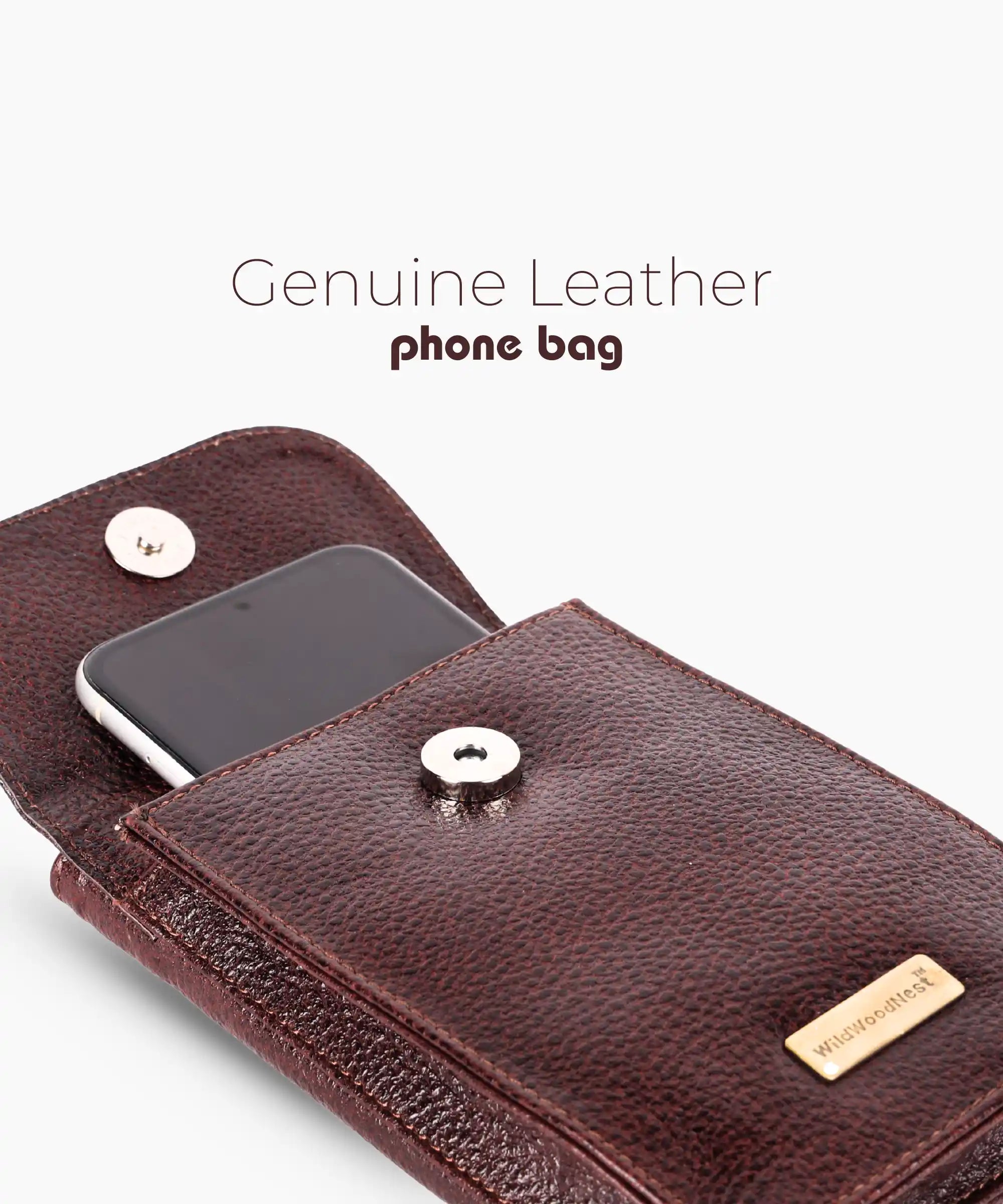 Genuine Leather Crossbody Sling Bag for Women – Mini Phone Purse with Adjustable Strap, Compact Mobile Pouch Side Bag for Girls &amp; Ladies