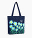 Denim Tote Bag for Women - Large Capacity Canvas Shoulder Bag with Zipper Closure, Floral Print Casual Handbag for Work, College, Travel & Everyday Use
