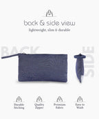 Denim Zipper Pouch for Women & Men, Multipurpose Travel Organizer, Stationery Bag, Cosmetic Bag, Clutch Wallet, Premium Jeans Fabric, Lightweight & Durable