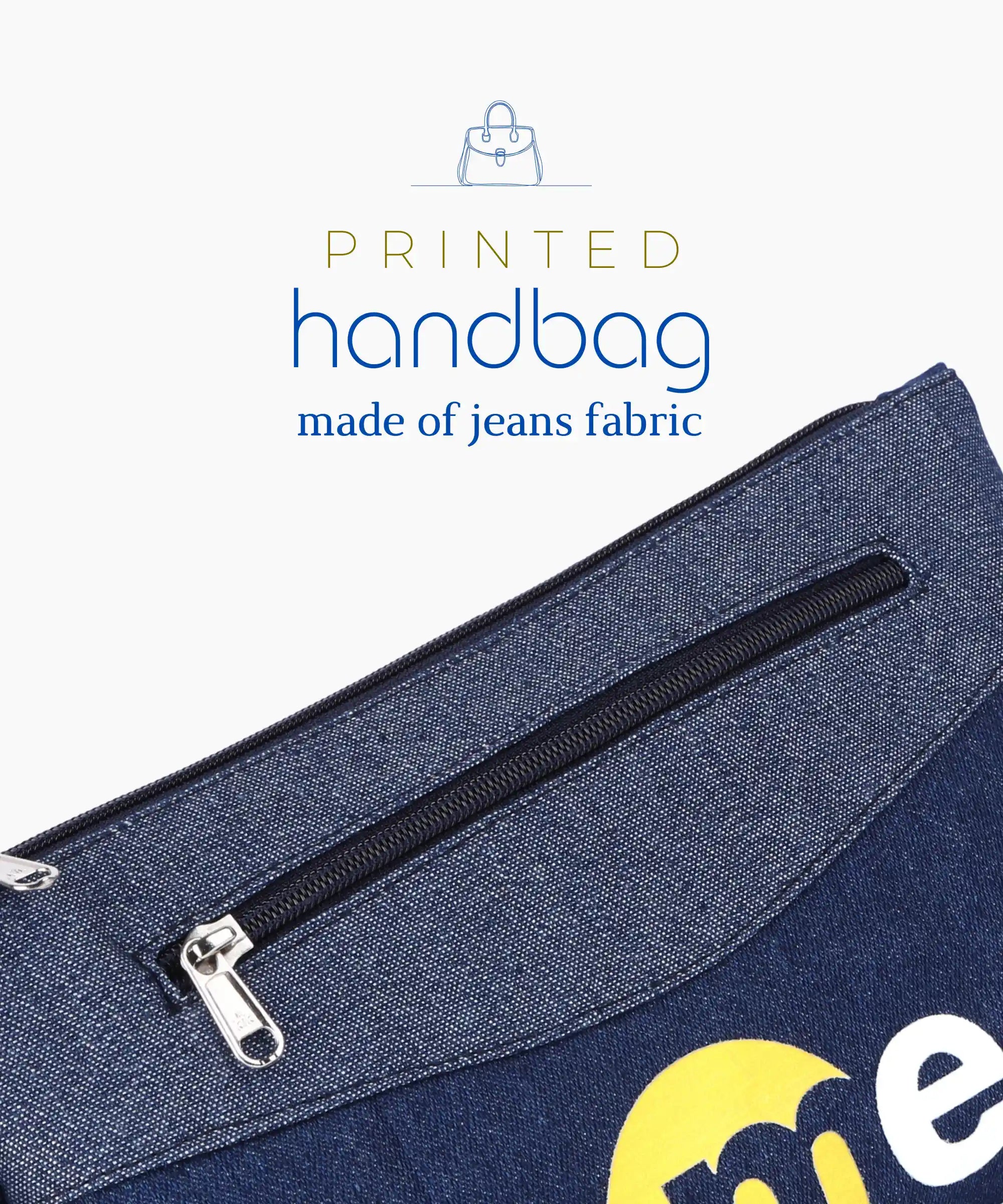 Unisex Denim Sling Bag for Men & Women Crossbody Side Bag with Adjustable Removable Strap Multiple Zipper Pockets Lightweight Travel Casual Daily Use Bag Blue Secondary image