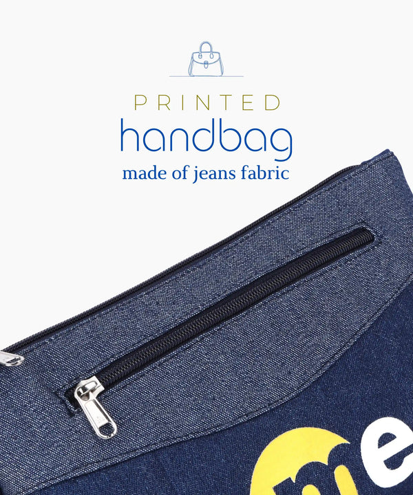 Unisex Denim Sling Bag for Men & Women Crossbody Side Bag with Adjustable Removable Strap Multiple Zipper Pockets Lightweight Travel Casual Daily Use Bag Blue