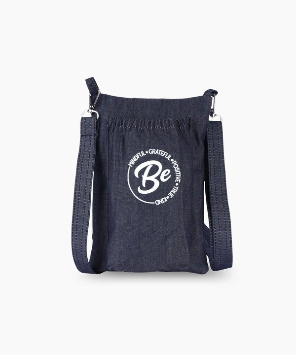 Unisex Denim Sling Bag for Men & Women Crossbody Side Bag with Adjustable Strap Main Zipper Pocket Front Pocket Lightweight Travel Casual Daily Use Bag Blue