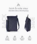 Unisex Denim Sling Bag for Men & Women Crossbody Side Bag with Adjustable Strap Main Zipper Pocket Front Pocket Lightweight Travel Casual Daily Use Bag Blue